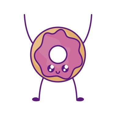 taze ve lezzetli donut kawaii