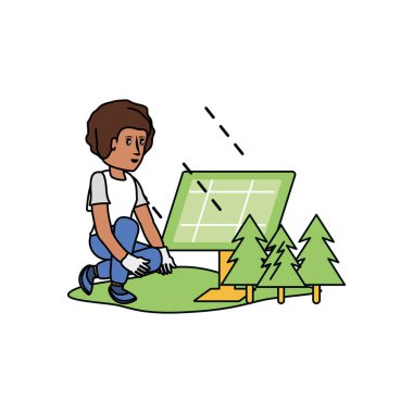 Avatar kadın ve güneş paneli tasarımı