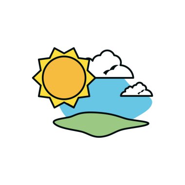 İzole yaz güneş tasarım vektör ilustration