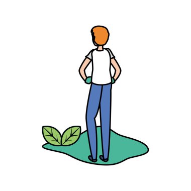 Eldiven tasarımı ile izole avatar adam