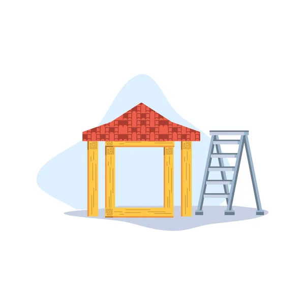 Haus im Bau Design Vektor Illustration — Stockvektor
