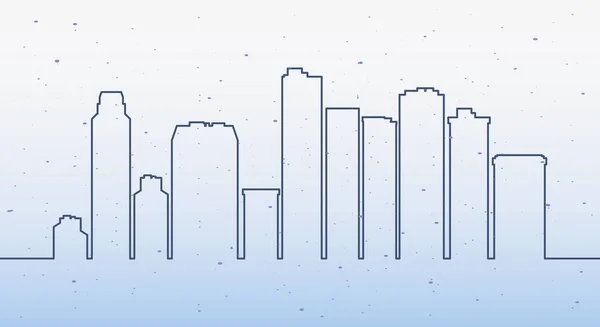 Paisaje urbano con rascacielos altos — Vector de stock