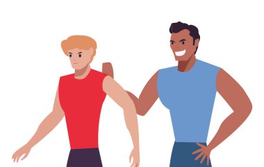 beyaz arka plan üzerinde iki erkek avatarları