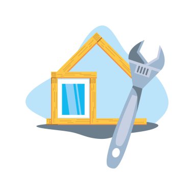 Ev altında inşaat tasarım vektör ilustration