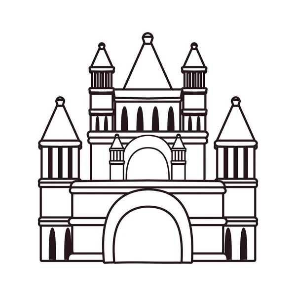 Château de sable sur fond blanc — Image vectorielle