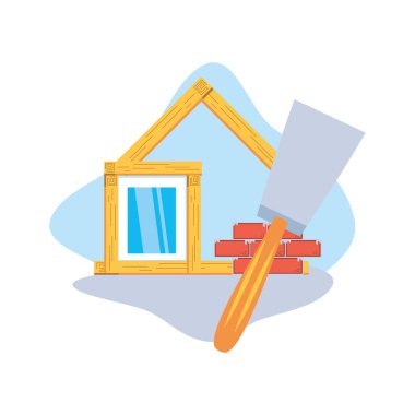 Ev altında inşaat tasarım vektör ilustration