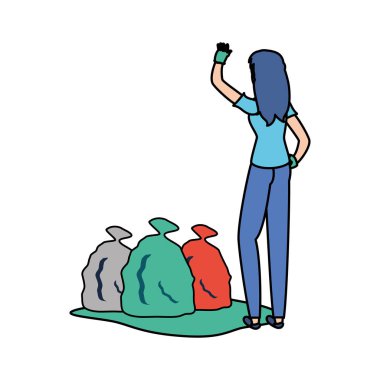 Çöp torbası tasarımı ile Avatar kadın