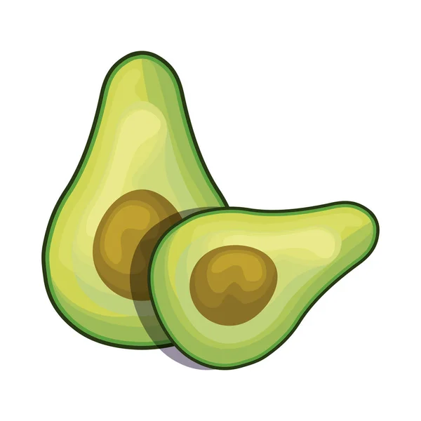 Verse avocado's gezond geïsoleerde pictogram — Stockvector