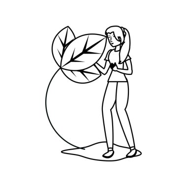 İzole avatar kadın tasarım vektör ilustration