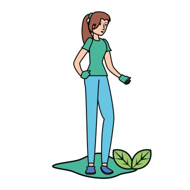 Eldiven tasarımı ile izole avatar kadın