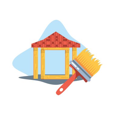 Ev altında inşaat tasarım vektör ilustration
