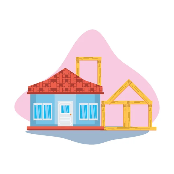 Huis in aanbouw ontwerp vector ilustration — Stockvector