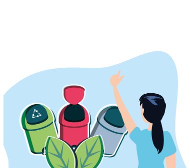 Çöp ve avatar kadın tasarımı
