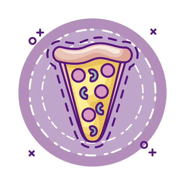 Patch de délicieuse pizza fast food — Image vectorielle