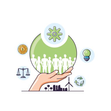 Denge ve sürdürülebilirlik tasarım simgesi vektör ilustration