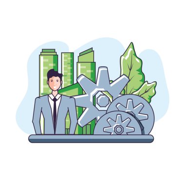 Denge ve sürdürülebilirlik tasarım simgesi vektör ilustration