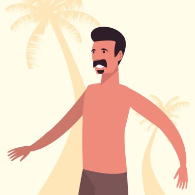 yaz saati insanlar simge vektör ilustration