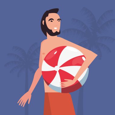 yaz saati insanlar simge vektör ilustration