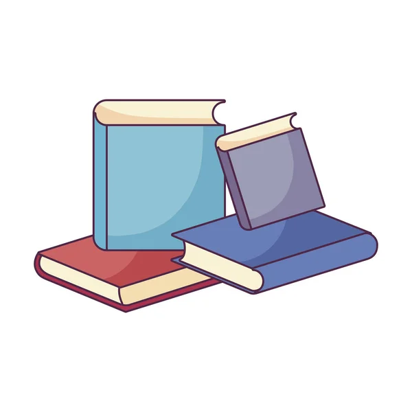 Pile of textbooks isolated icon — Stock Vector