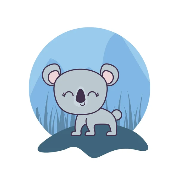 Cute koala animal isolated icon — Stock Vector
