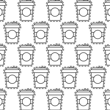 plastik kahve içecek yamalar ile desen