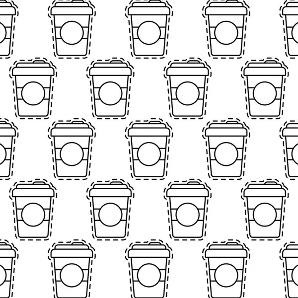 Motif avec des taches de boisson de café en plastique — Image vectorielle