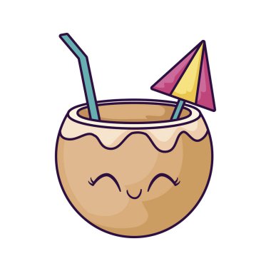 hindistan cevizi kawaii tarzı yaz kokteyli