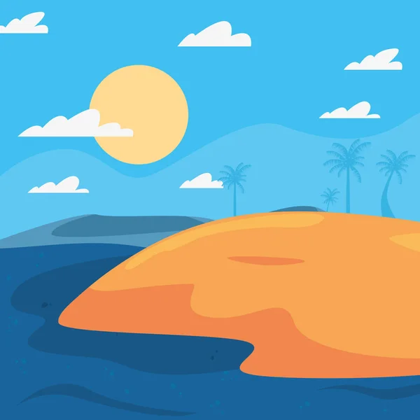 Sommerzeit Urlaub Ikone Vektor Illustration — Stockvektor