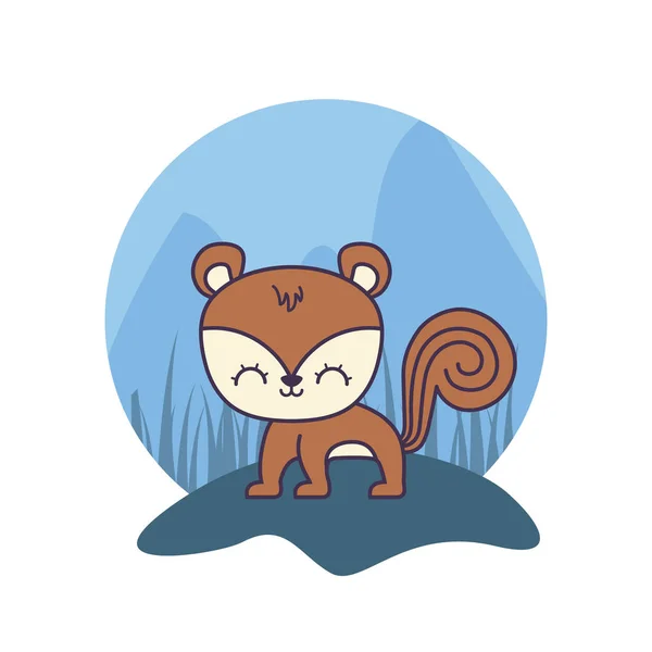 Lindo animal ardilla icono icono vector ilustración — Vector de stock