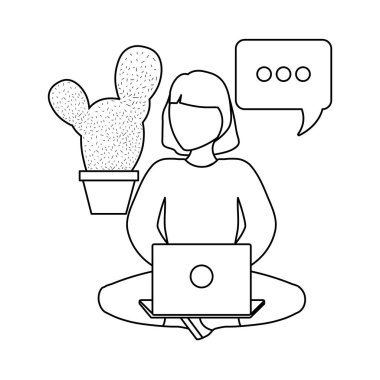 dizüstü bilgisayar kullanarak oturan kadın