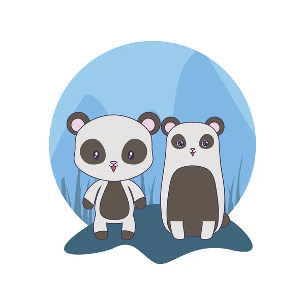 Panda poartă animale izolate icoană — Vector de stoc