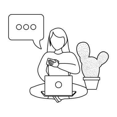 dizüstü bilgisayar kullanarak oturan kadın