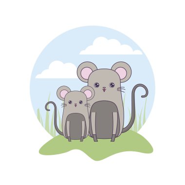 manzara sevimli fare hayvanlar