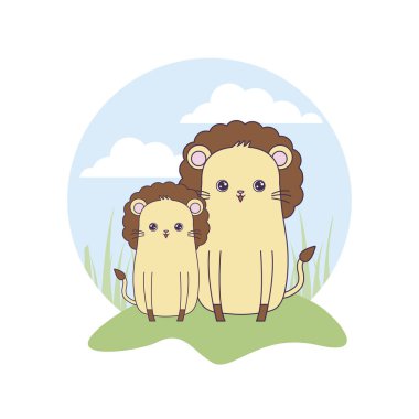 manzara sevimli aslanlar hayvanlar