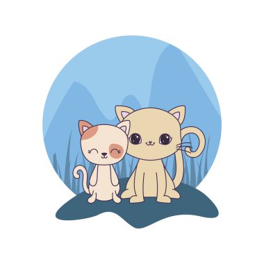 sevimli kediler hayvanlar izole simge