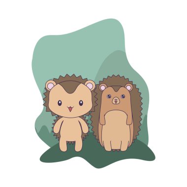 sevimli kirpi hayvanlar izole simgesi