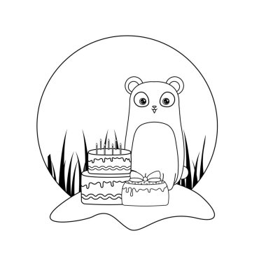 doğum günü kek ile panda ayı