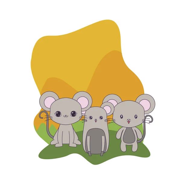 Lindo ratones animales aislado icono — Vector de stock