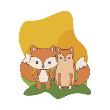 sevimli tilki hayvanlar izole simgesi