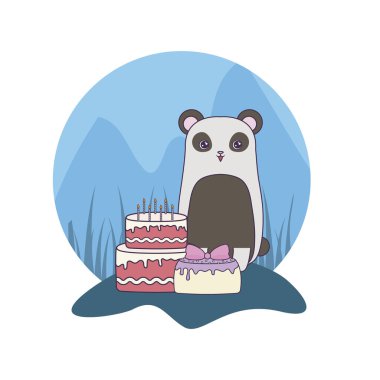 doğum günü kek ile panda ayı