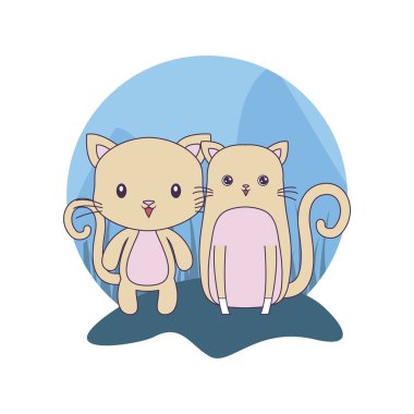 sevimli kediler hayvanlar izole simge