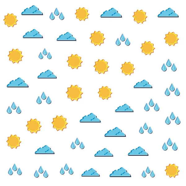 Sonne Wolken und Regen Hintergrund — Stockvektor