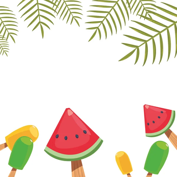 Bonjour fond d'été popsicles froid frais — Image vectorielle