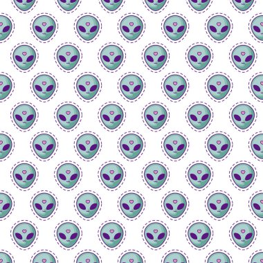 kafaları yabancı simgesi yamalar desen