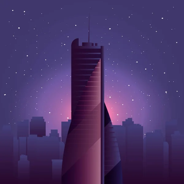 Rascacielos ciudad urbana ciudad cielo fondo — Vector de stock