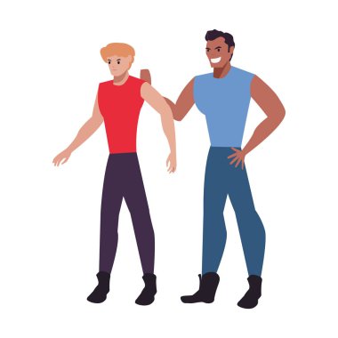 beyaz arka plan üzerinde iki erkek avatarları