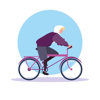 Bisiklet avatar karakter sürme genç adam