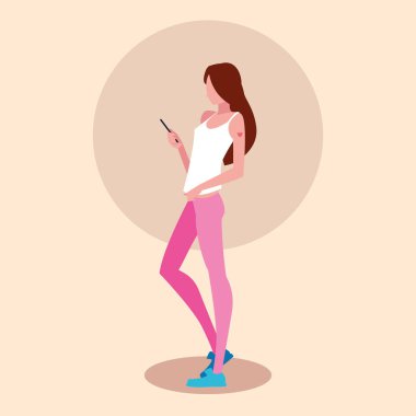 Akıllı telefon aygıtı kullanan genç kadın