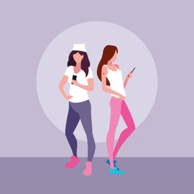 akıllı telefon cihazları kullanarak genç kadın avatar