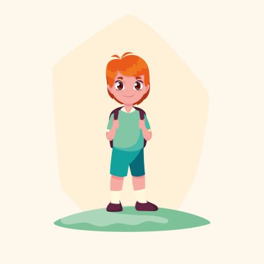 sevimli küçük öğrenci çocuk Avatar karakter